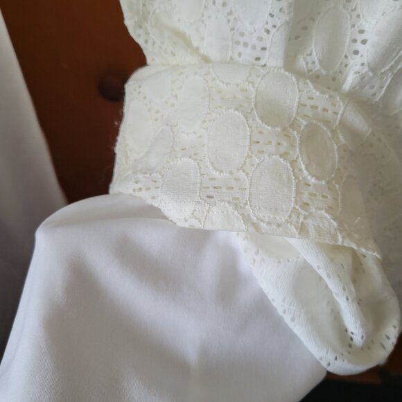 NEW Isaac Mizrahi QVC Dress XL White eyelet lace lined short sleeves SUMMER NWT - Picture 9 of 14